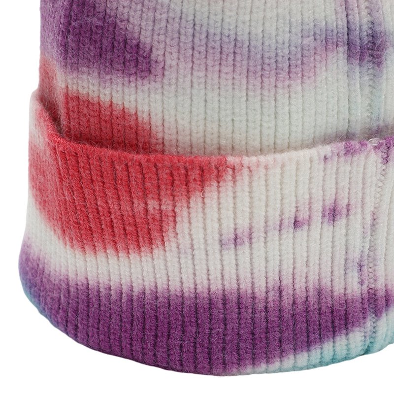 Winter Embroidered Beanie Custom Sublimation Knitted Tie Dye Beanie Hat