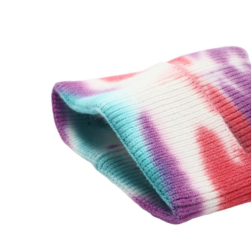 Winter Embroidered Beanie Custom Sublimation Knitted Tie Dye Beanie Hat