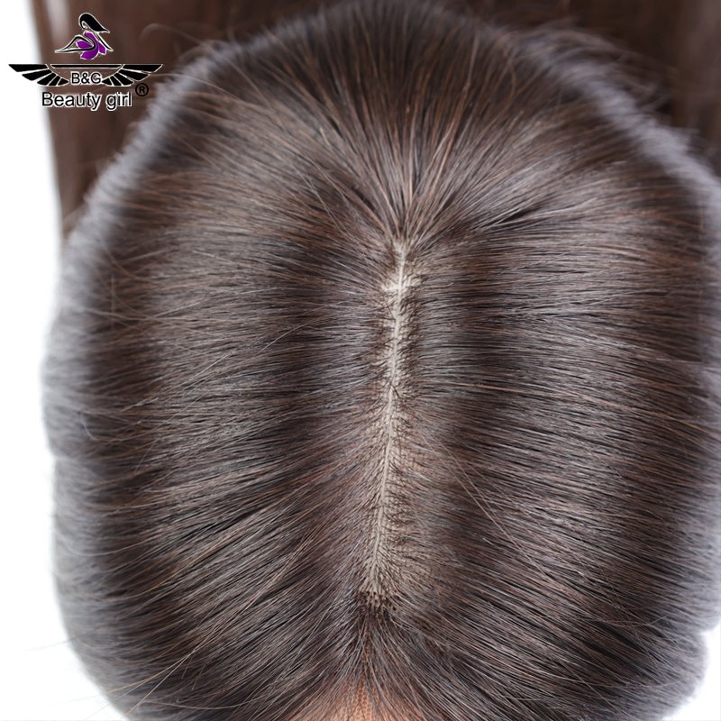 Hair Replacement Hand Tied Human Hair Topper Add Lace Front For Hair Loss Women Silk Top With Lace Toupee