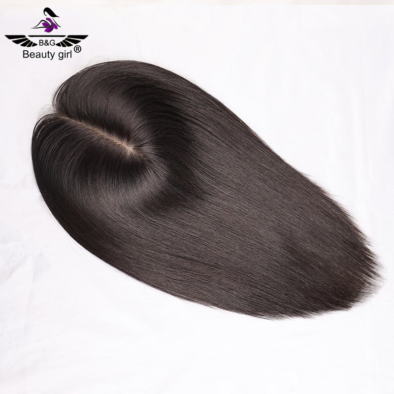 Hair Replacement Hand Tied Human Hair Topper Add Lace Front For Hair Loss Women Silk Top With Lace Toupee
