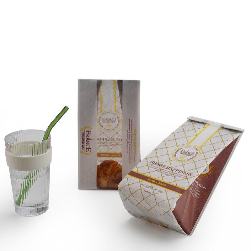 Custom Logo Paper Bread Bag With Window, High Quality Paper Bag For Food Kraft Bag Bakery Cookie Cake Bread