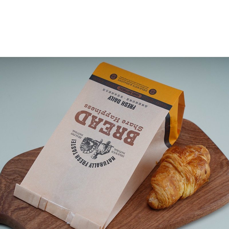 Custom Logo Paper Bread Bag With Window, High Quality Paper Bag For Food Kraft Bag Bakery Cookie Cake Bread