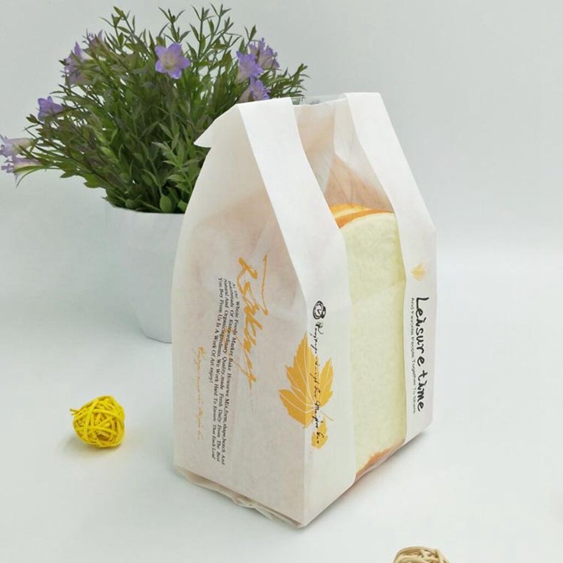 Custom Logo Paper Bread Bag With Window, High Quality Paper Bag For Food Kraft Bag Bakery Cookie Cake Bread