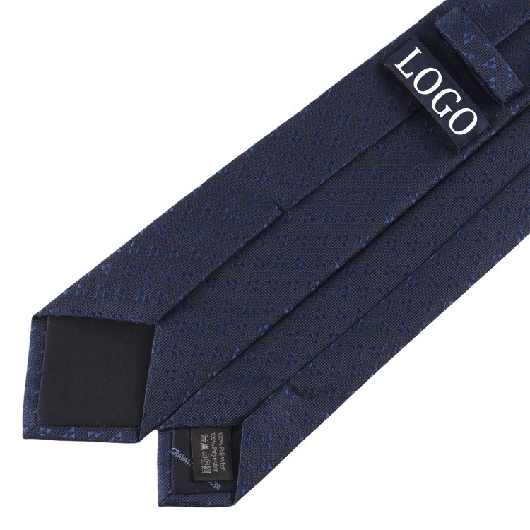Manufacture Navy Blue Tie Custom Logo Jacquard Wholesale Woven Jacquard Polyester Necktie for Men Suit Accessories