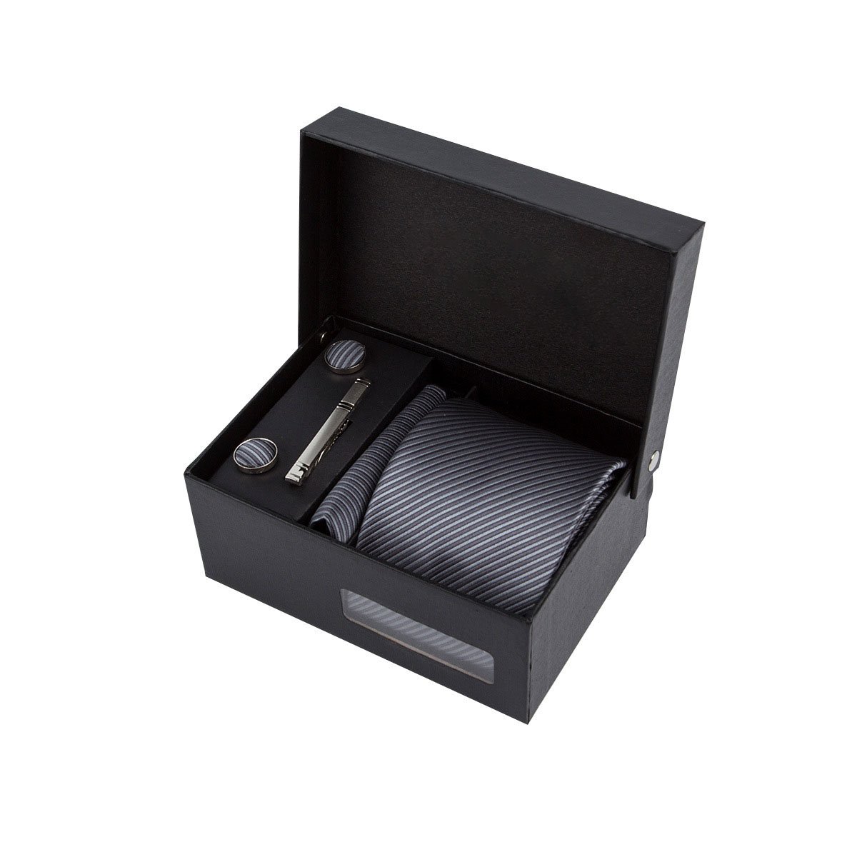 Factory Sell Mens Tie Sets Gifts Necktie Mens With Pocket Square Box Men Ties And Hanky Set With Cufflinks For Wedding Business
