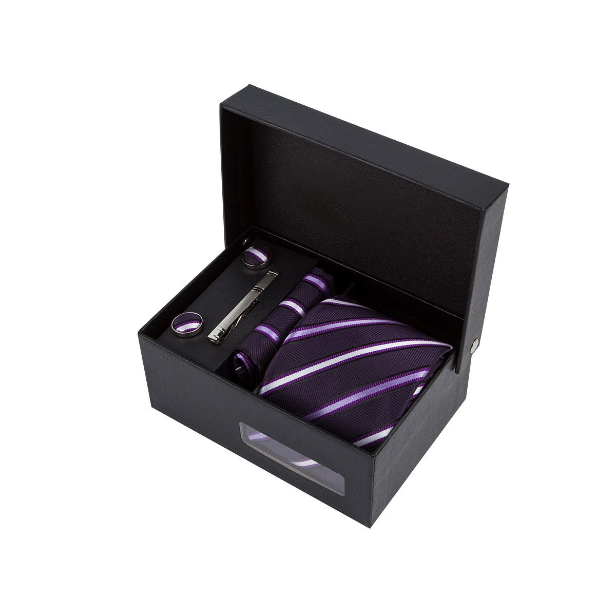 Factory Sell Mens Tie Sets Gifts Necktie Mens With Pocket Square Box Men Ties And Hanky Set With Cufflinks For Wedding Business