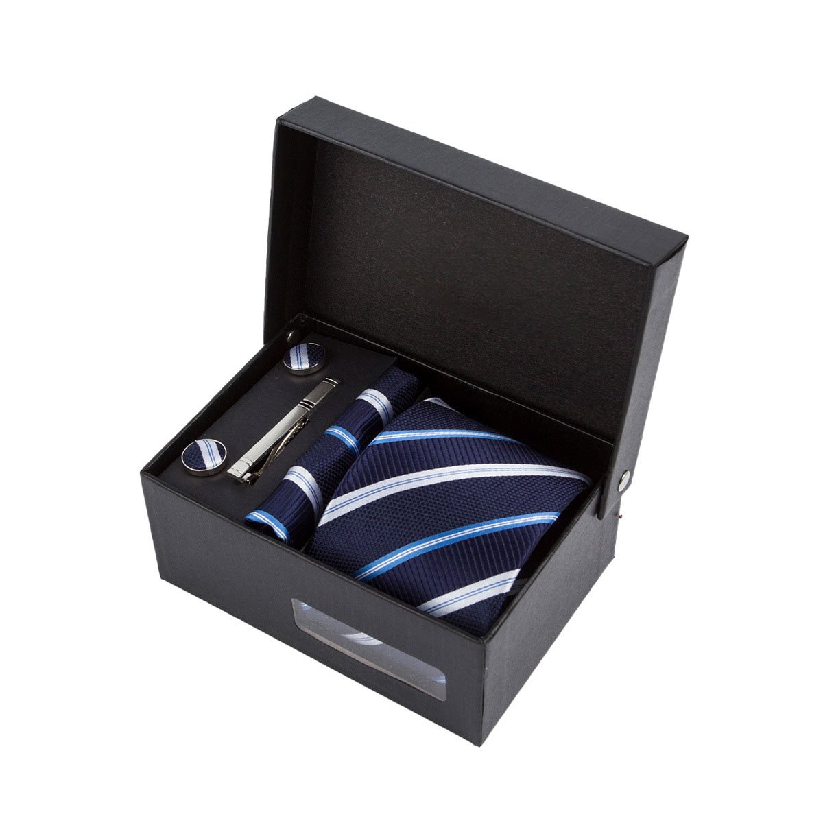 Factory Sell Mens Tie Sets Gifts Necktie Mens With Pocket Square Box Men Ties And Hanky Set With Cufflinks For Wedding Business
