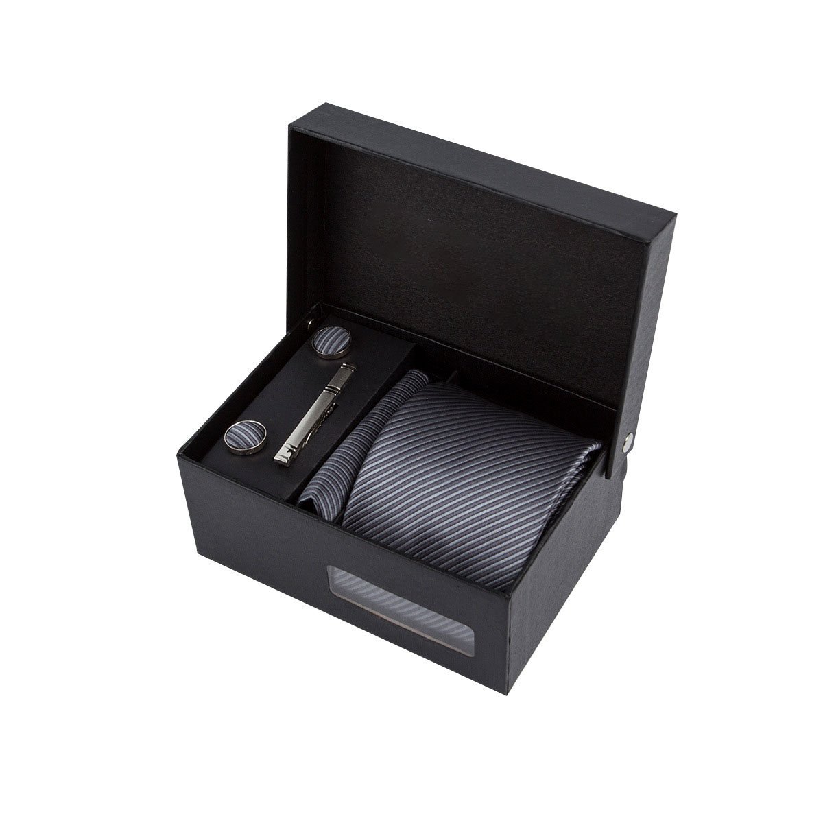 Factory Sell Mens Tie Sets Gifts Necktie Mens With Pocket Square Box Men Ties And Hanky Set With Cufflinks For Wedding Business