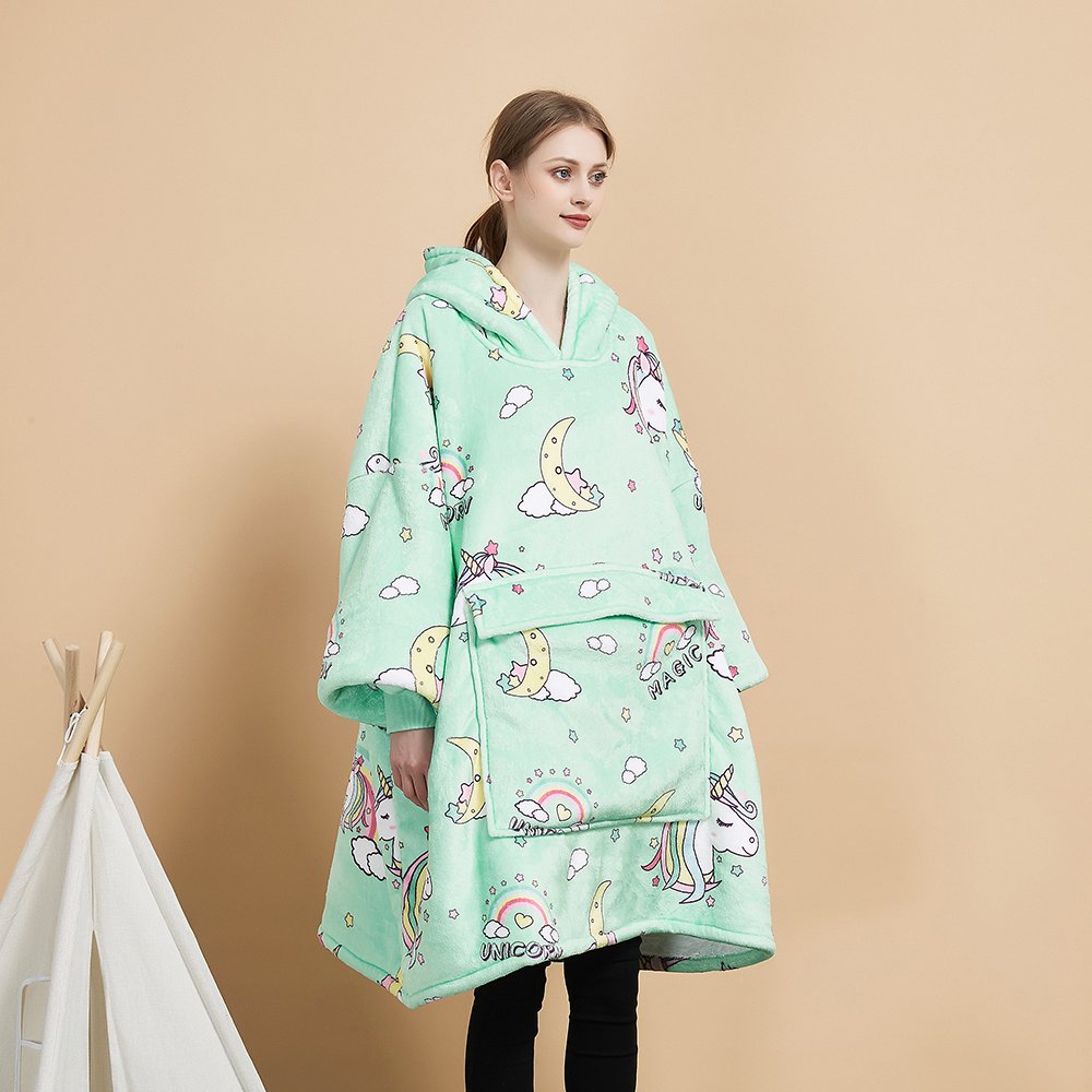 Printed Tie Dye Indoors women's oversized fleece Hoodie Sweatshirt Blanket, Sweatshirt Hooded Blanket