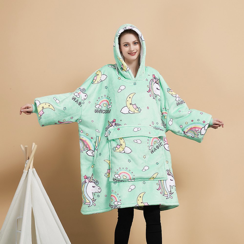 Printed Tie Dye Indoors women's oversized fleece Hoodie Sweatshirt Blanket, Sweatshirt Hooded Blanket
