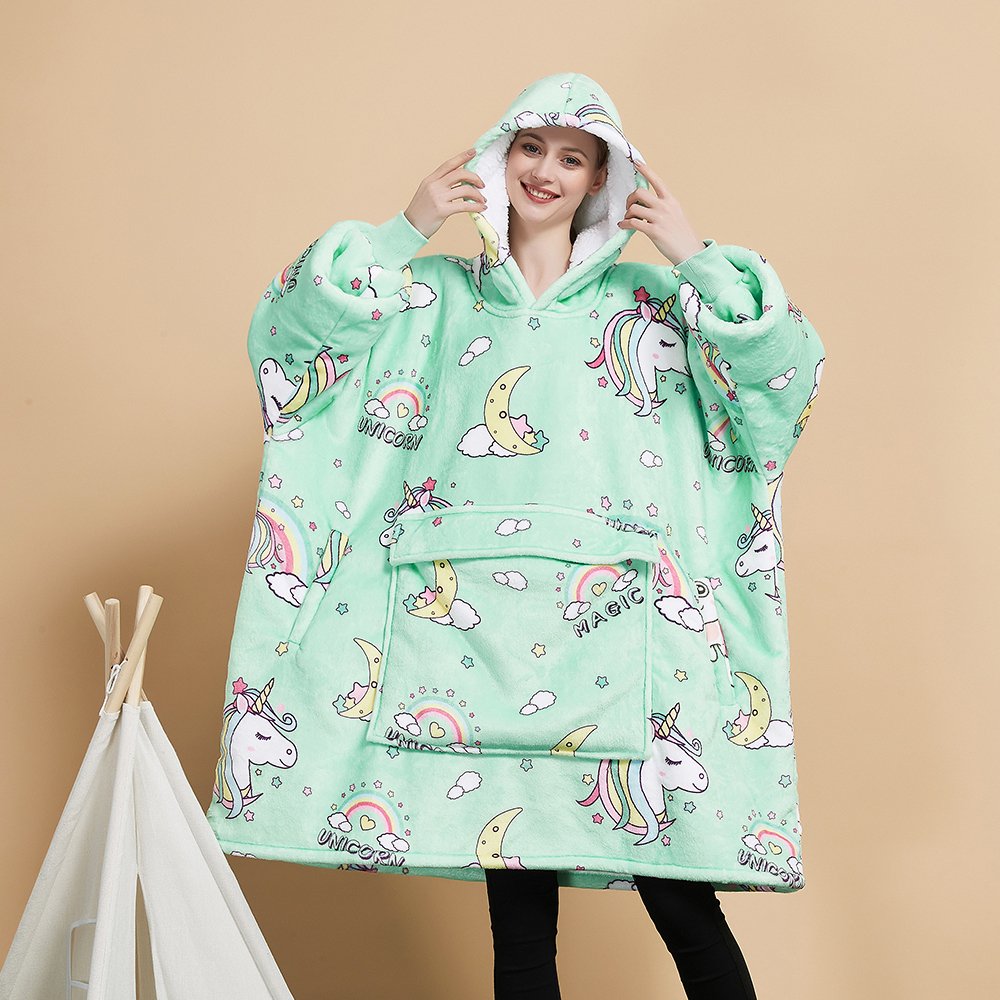 Printed Tie Dye Indoors women's oversized fleece Hoodie Sweatshirt Blanket, Sweatshirt Hooded Blanket