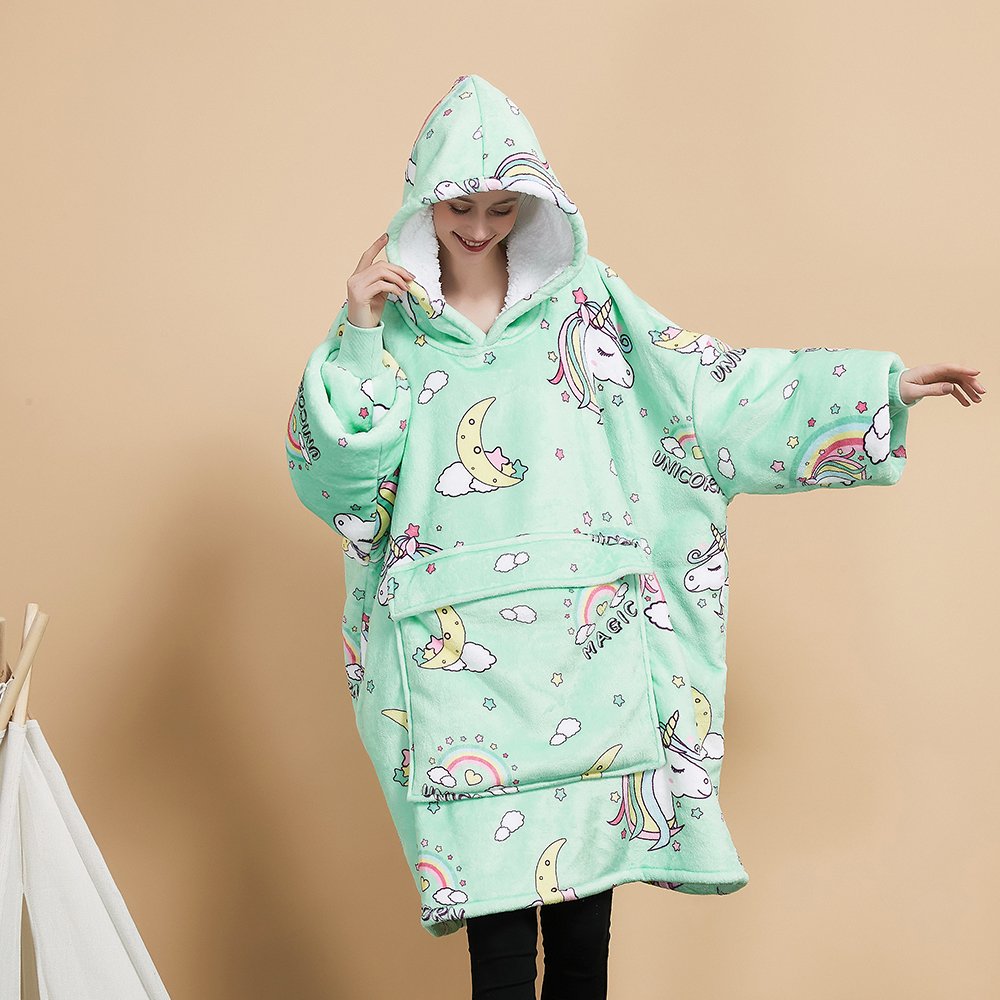 Printed Tie Dye Indoors women's oversized fleece Hoodie Sweatshirt Blanket, Sweatshirt Hooded Blanket