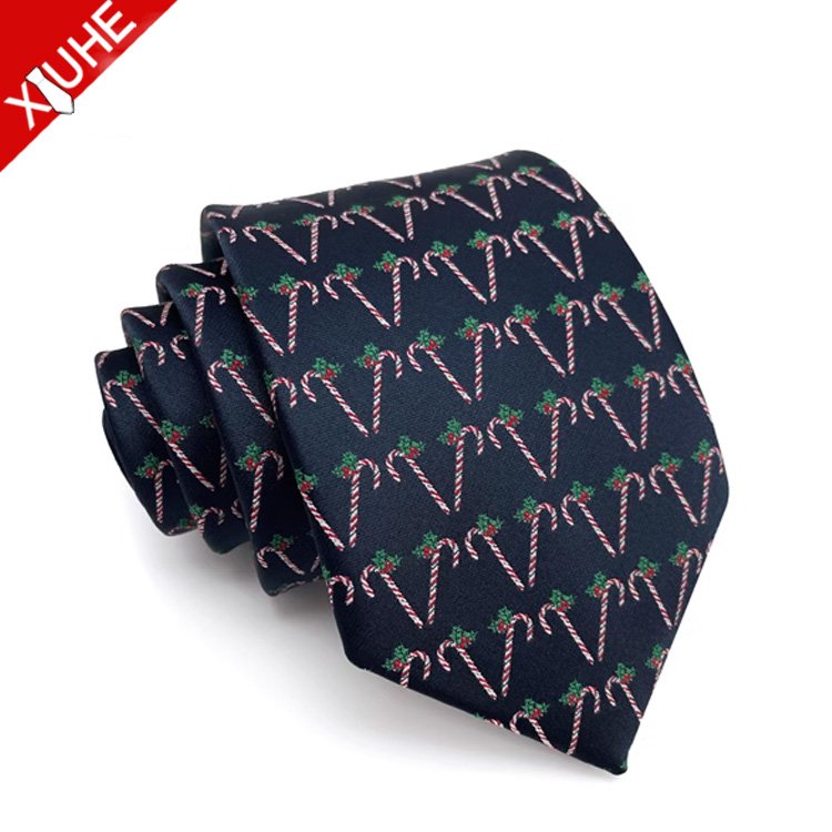 Fashion Kids Festival Ties Party Snowman reindeer Christmas Necktie Customized polyester yarn dyed Christmas tie
