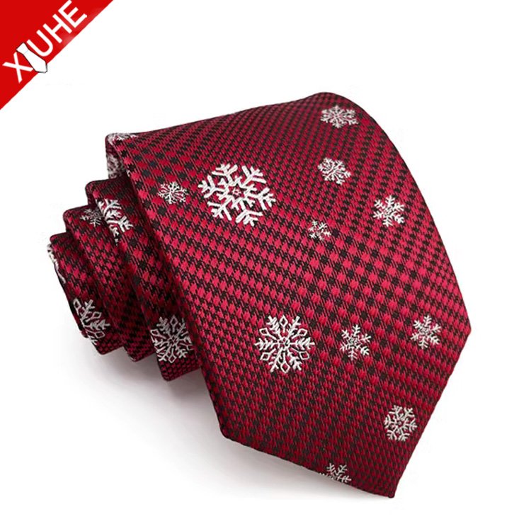 Fashion Kids Festival Ties Party Snowman reindeer Christmas Necktie Customized polyester yarn dyed Christmas tie