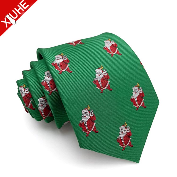 Fashion Kids Festival Ties Party Snowman reindeer Christmas Necktie Customized polyester yarn dyed Christmas tie
