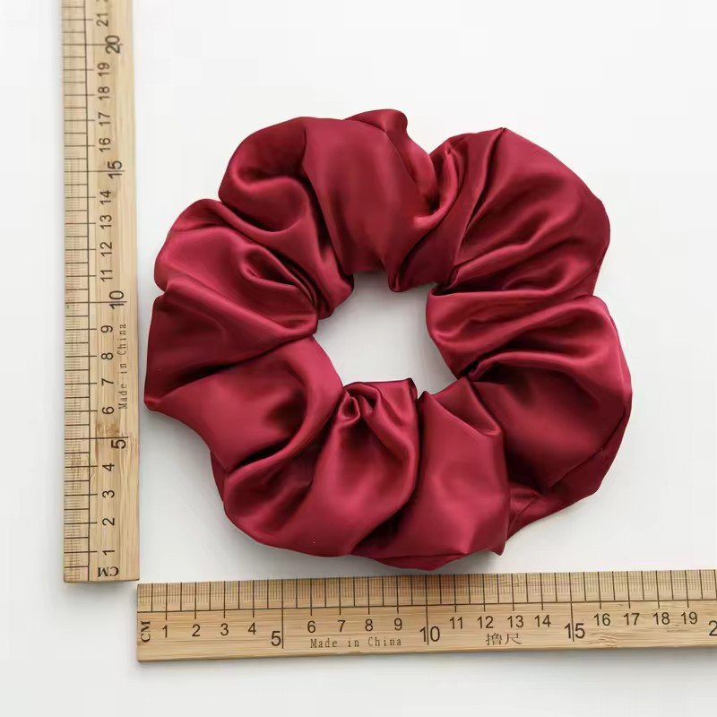 Ins red pink satin hair ties custom scrunchies personalized logo pattern hair scrunchy accessory printed silk scrunchies