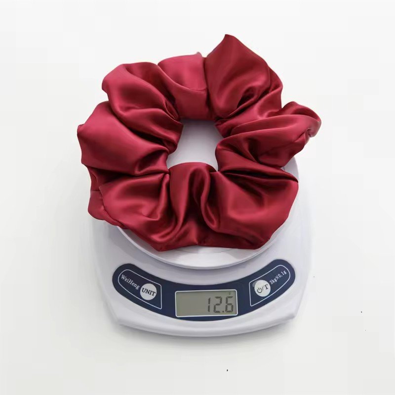 Ins red pink satin hair ties custom scrunchies personalized logo pattern hair scrunchy accessory printed silk scrunchies