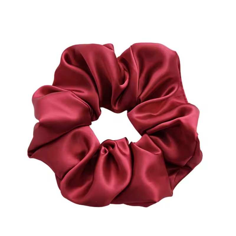 Ins red pink satin hair ties custom scrunchies personalized logo pattern hair scrunchy accessory printed silk scrunchies