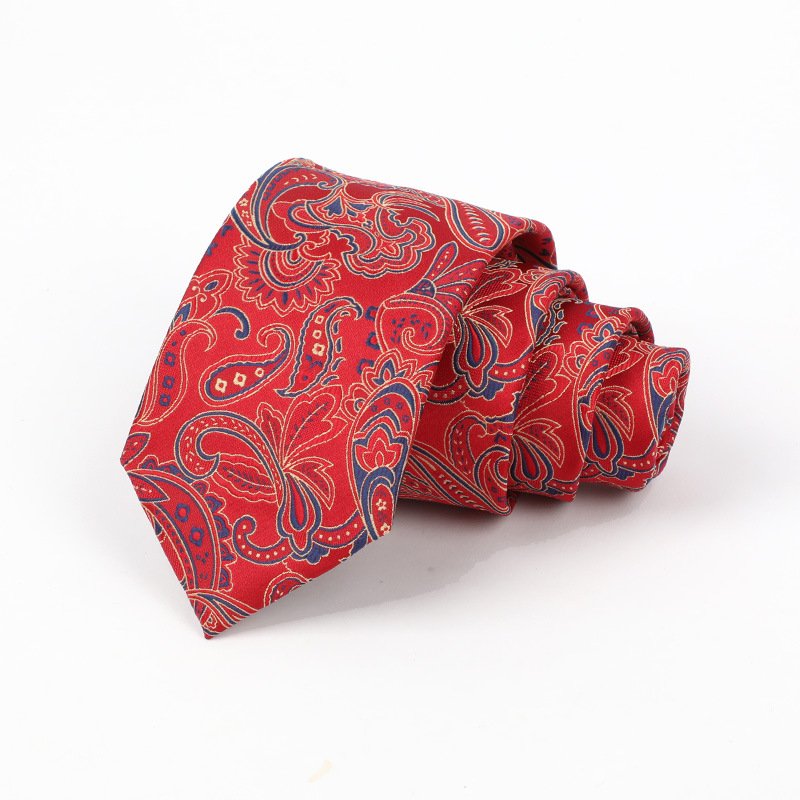 Factory wholesale coffee brown khaki casual vintage men tie formal business striped plaid floral tie