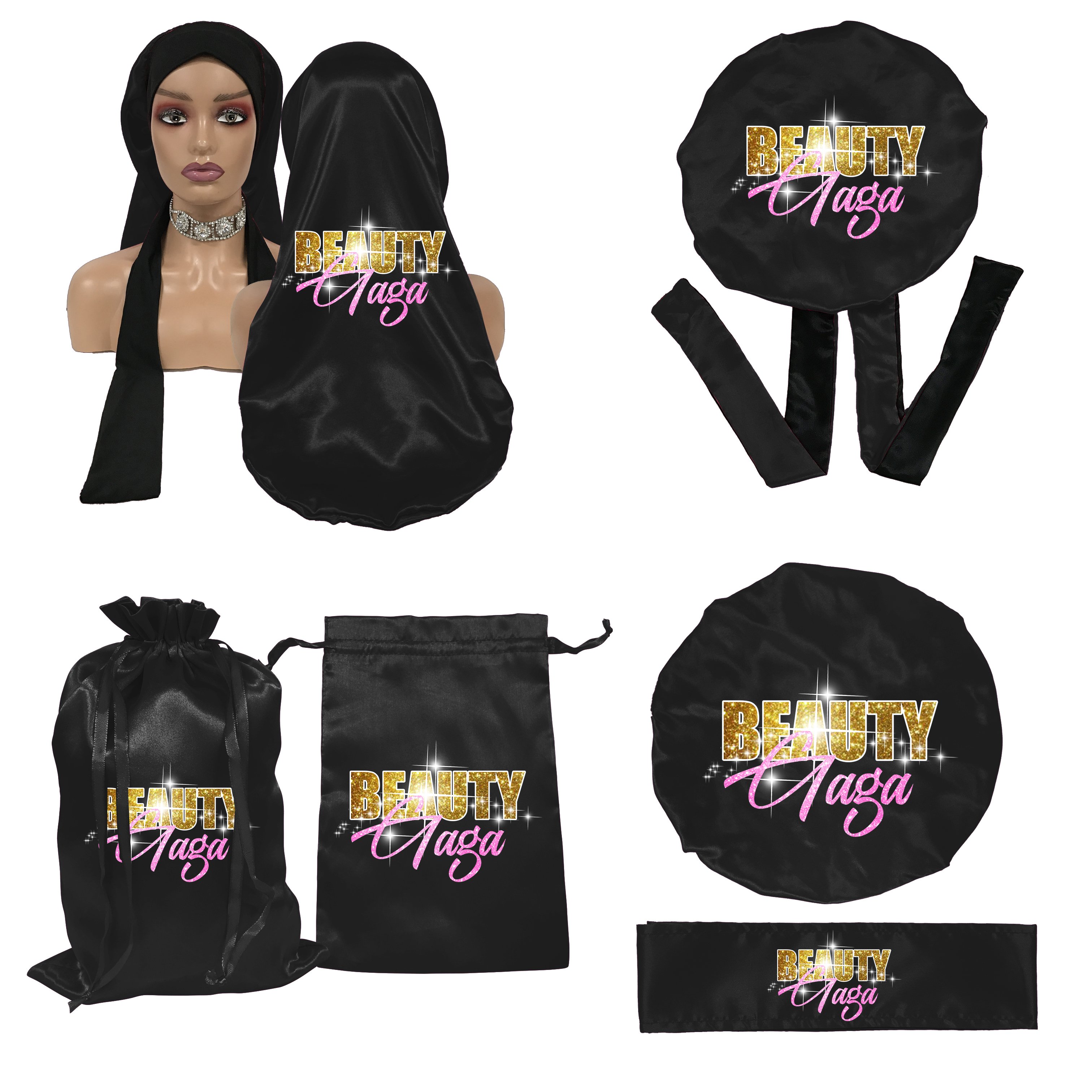 Top Selling Satin Braid Long Bonnet Custom Elastic Long Head Tie Silk Hair Bonnet Sleep Bonnets With Logo