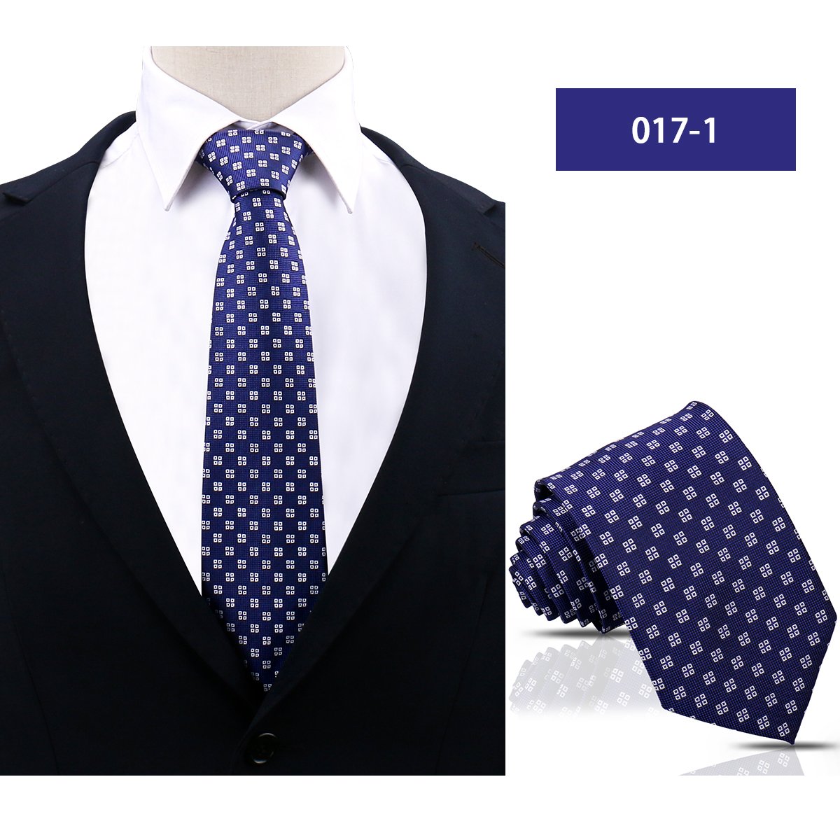 Shengzhou Ties Manufacturer Custom Private Label Neckties Blue Polyester Ties For Men