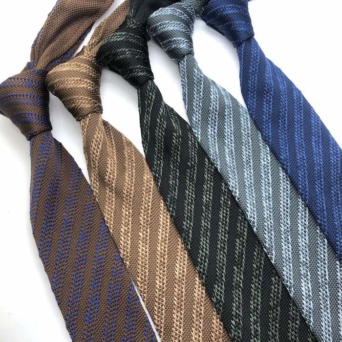 Keer new style fashion business party holiday stripe polyester knit neck ties for adults
