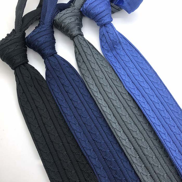 Keer new style fashion business party holiday stripe polyester knit neck ties for adults