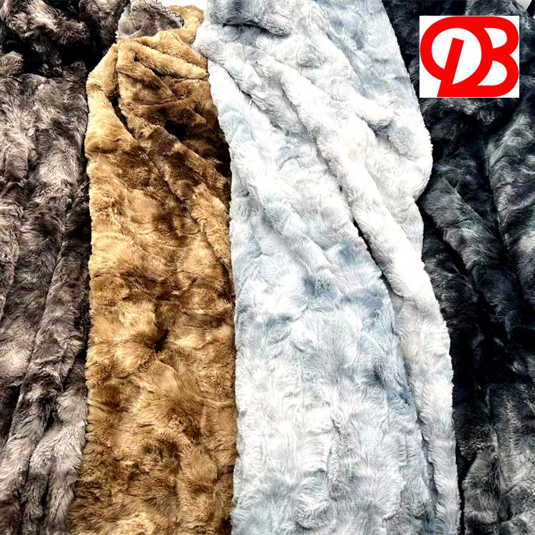 Double fur blankets throws Super Soft fluffy Minky Fabric New Style Minky tie dye throw Blanket for winter