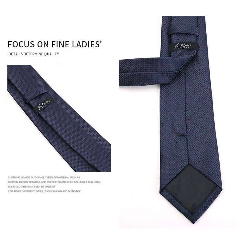 Manufacturers in Stock Wholesale Low Moq 8 Color Stock Classic Men's Polyester Tie, Woven Tie JACQUARD Navy Blue Neck Ties