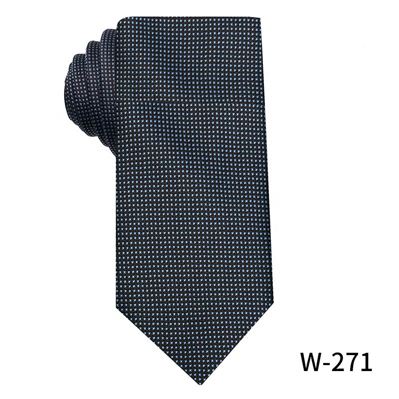 Manufacturers in Stock Wholesale Low Moq 8 Color Stock Classic Men's Polyester Tie, Woven Tie JACQUARD Navy Blue Neck Ties