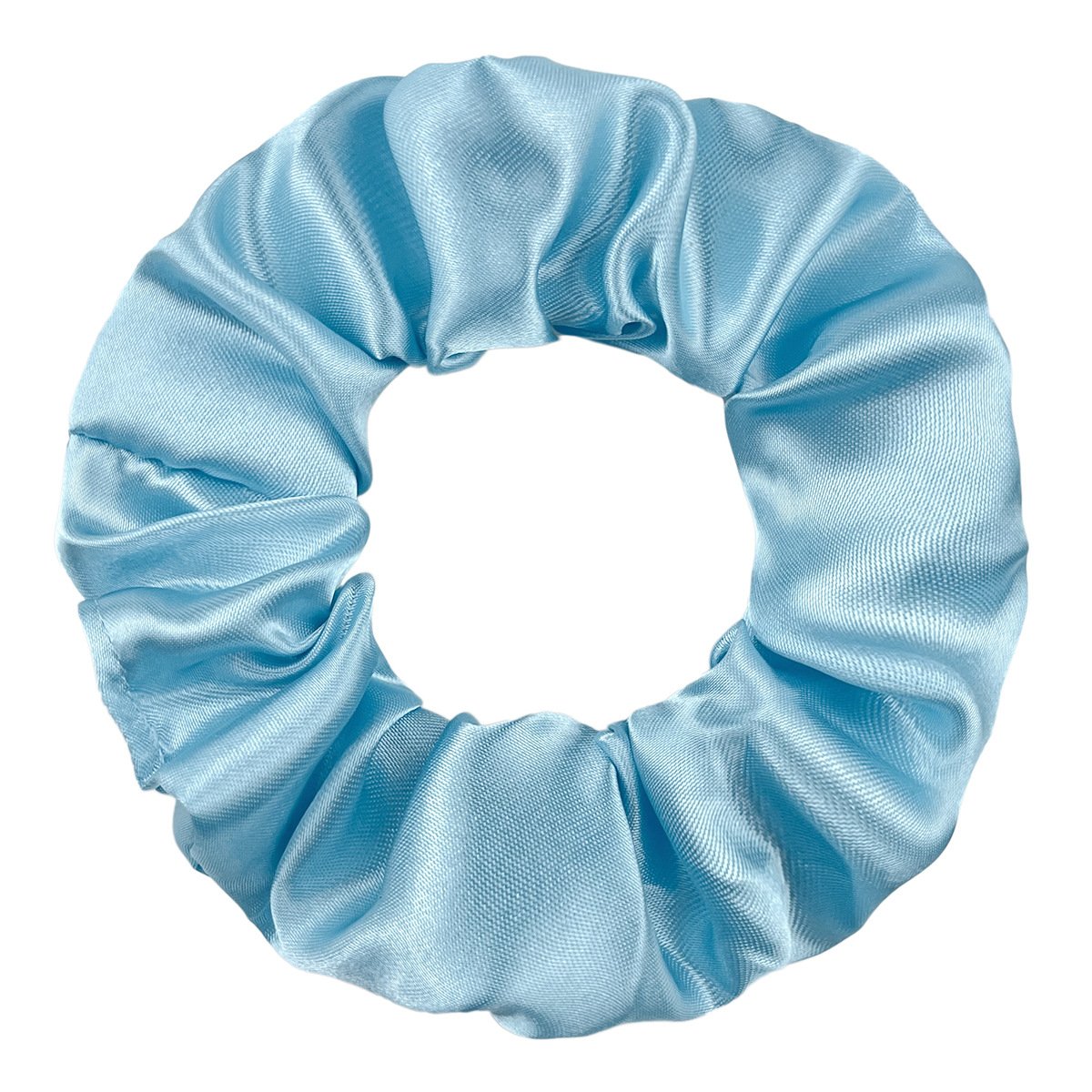 2024 Women's Fashion Elastic Hair Bands Silk Satin Ponytail Holder Hair Scrunchies Fabric Headbands blue band hair bundles