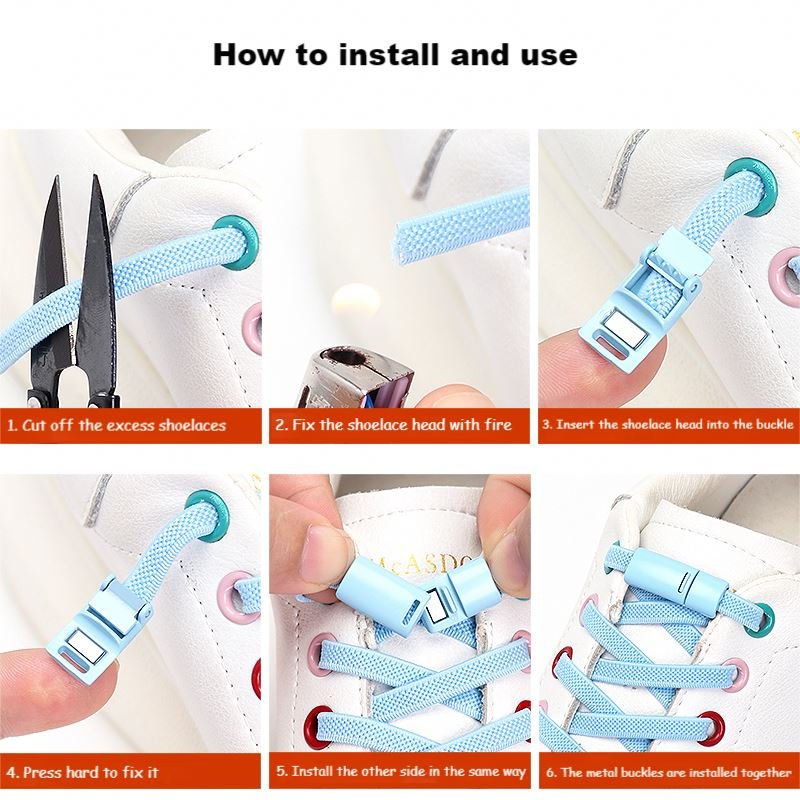 2022 new trend magnetic buckle lazy shoelaces unisex canvas shoes no tie shoelaces magnetic Elastic Flat shoelaces