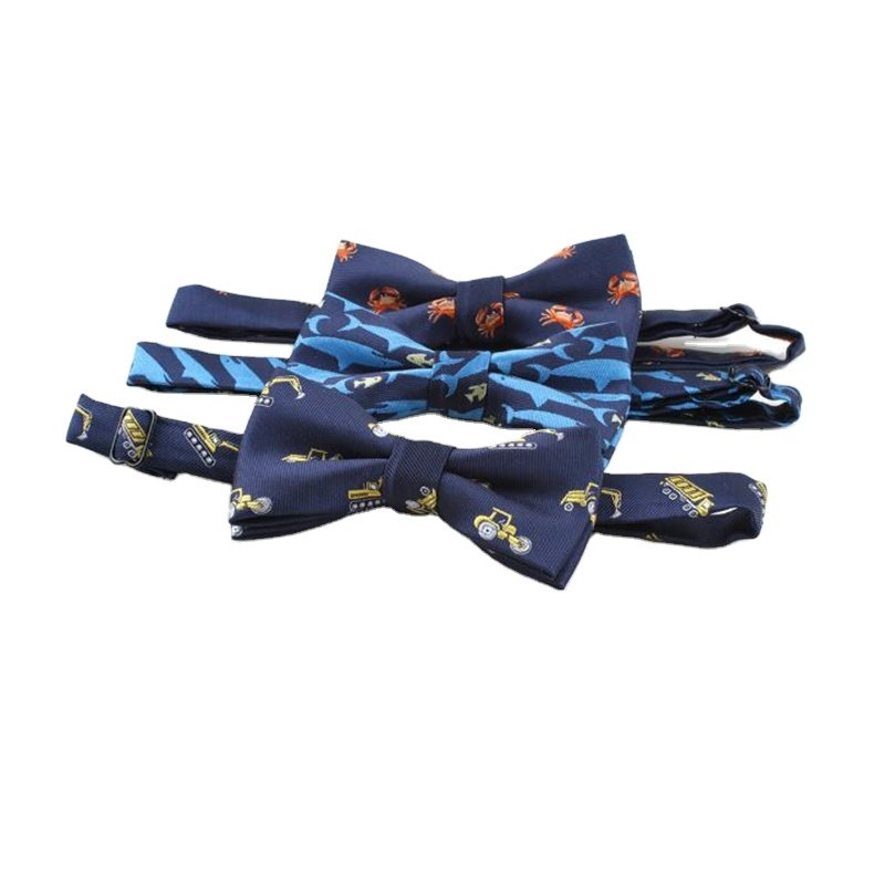 Wholesale Custom Colorful Cute Cartoon Animal Anchor Sport Patterns Bow Ties for Kids Boys