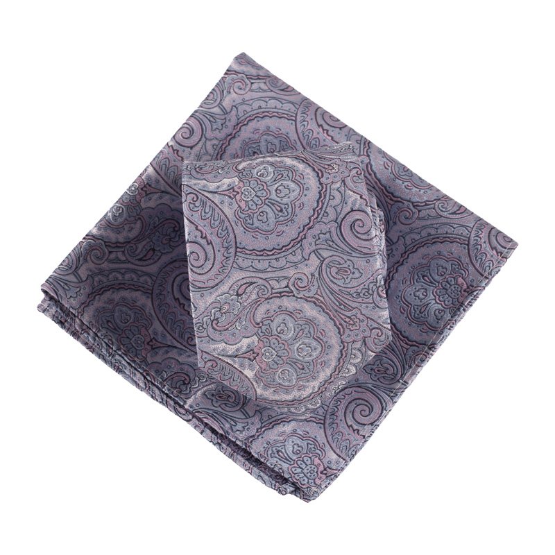 2024 New Arrival Latest Design 100% Silk High Quality Paisley Pattern Luxury Neck Ties And Pocket Square Set For Business Men