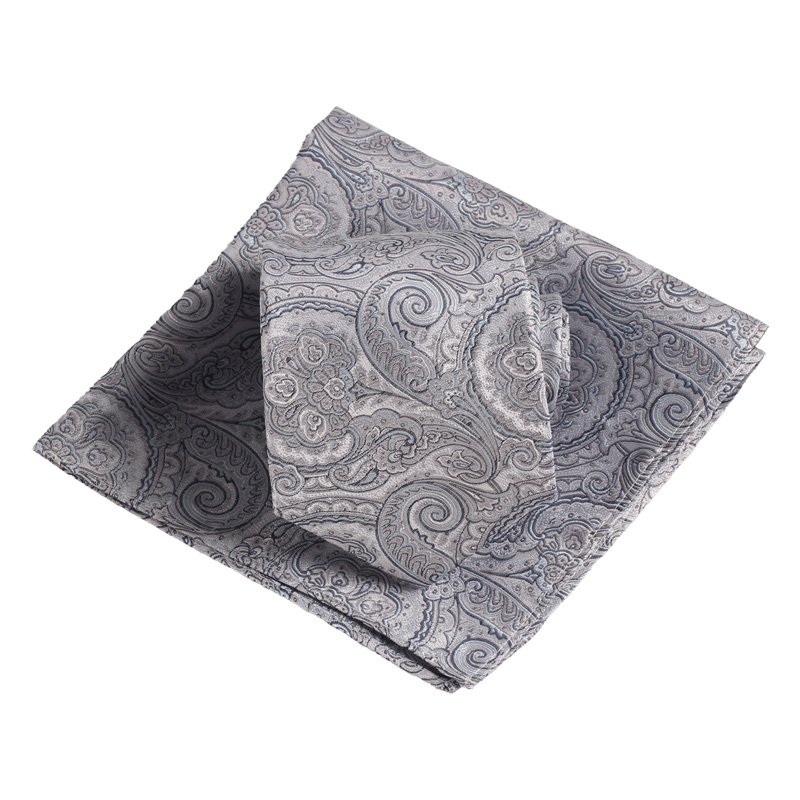 2024 New Arrival Latest Design 100% Silk High Quality Paisley Pattern Luxury Neck Ties And Pocket Square Set For Business Men