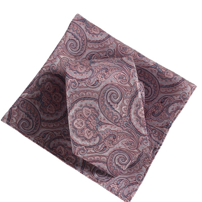 2024 New Arrival Latest Design 100% Silk High Quality Paisley Pattern Luxury Neck Ties And Pocket Square Set For Business Men