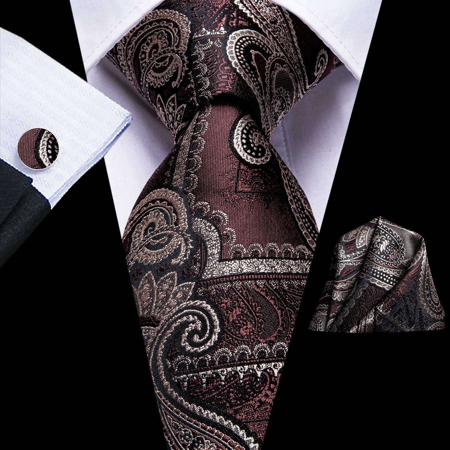 2022 New Design Men's Tie Set New Popular Hot-Selling Tie Handkerchief Cufflinks Set for Men