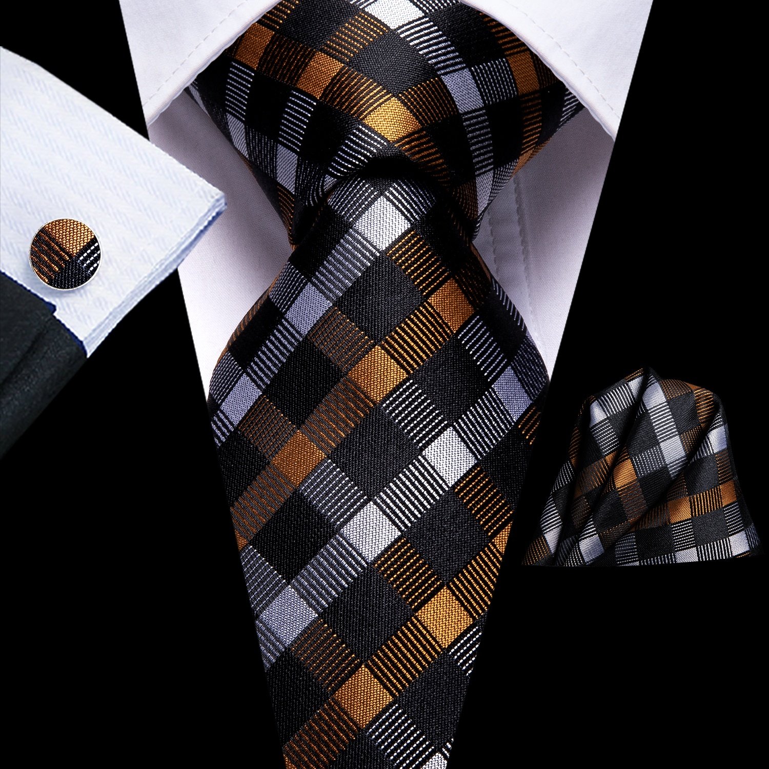 2022 New Design Men's Tie Set New Popular Hot-Selling Tie Handkerchief Cufflinks Set for Men