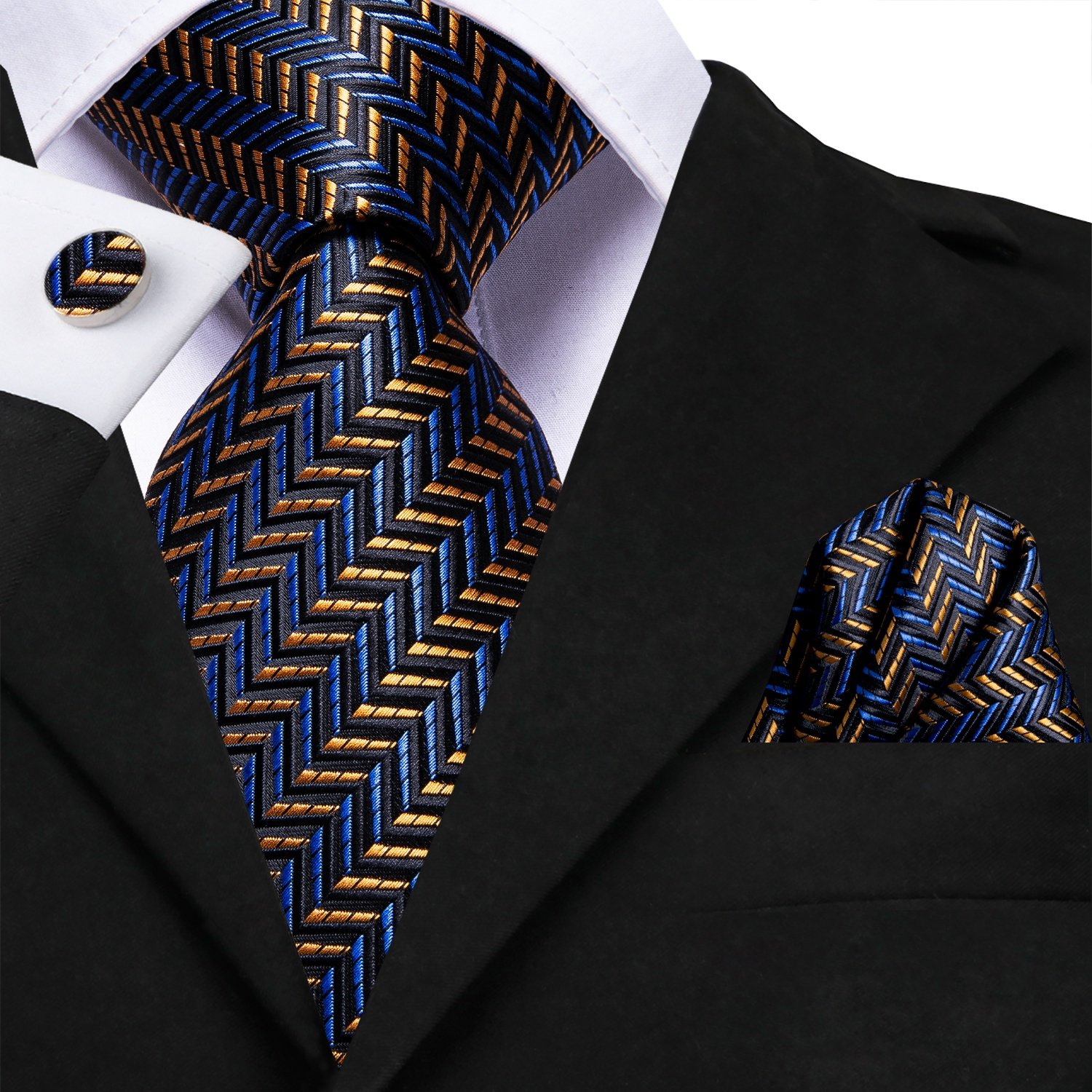 2022 New Design Men's Tie Set New Popular Hot-Selling Tie Handkerchief Cufflinks Set for Men