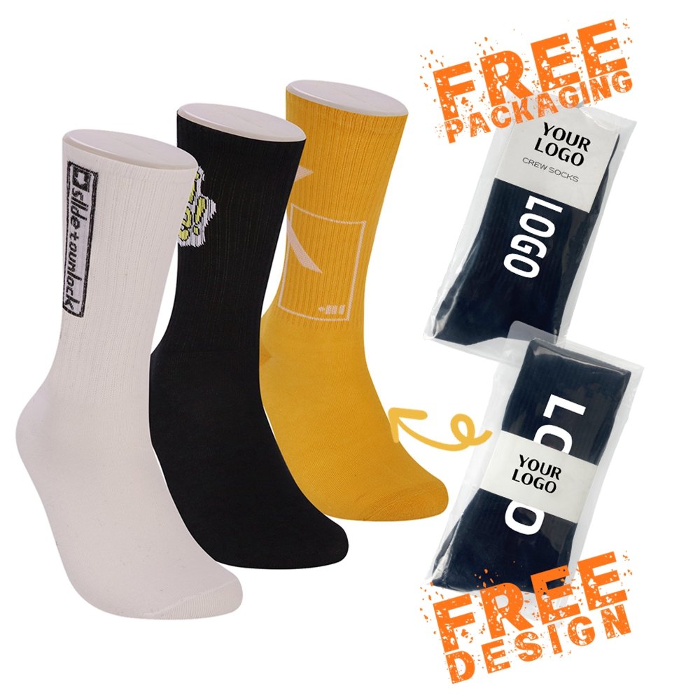 Factory Custom Socks High Quality Design Mens Crew Socks Cotton Custom Logo Socks Men