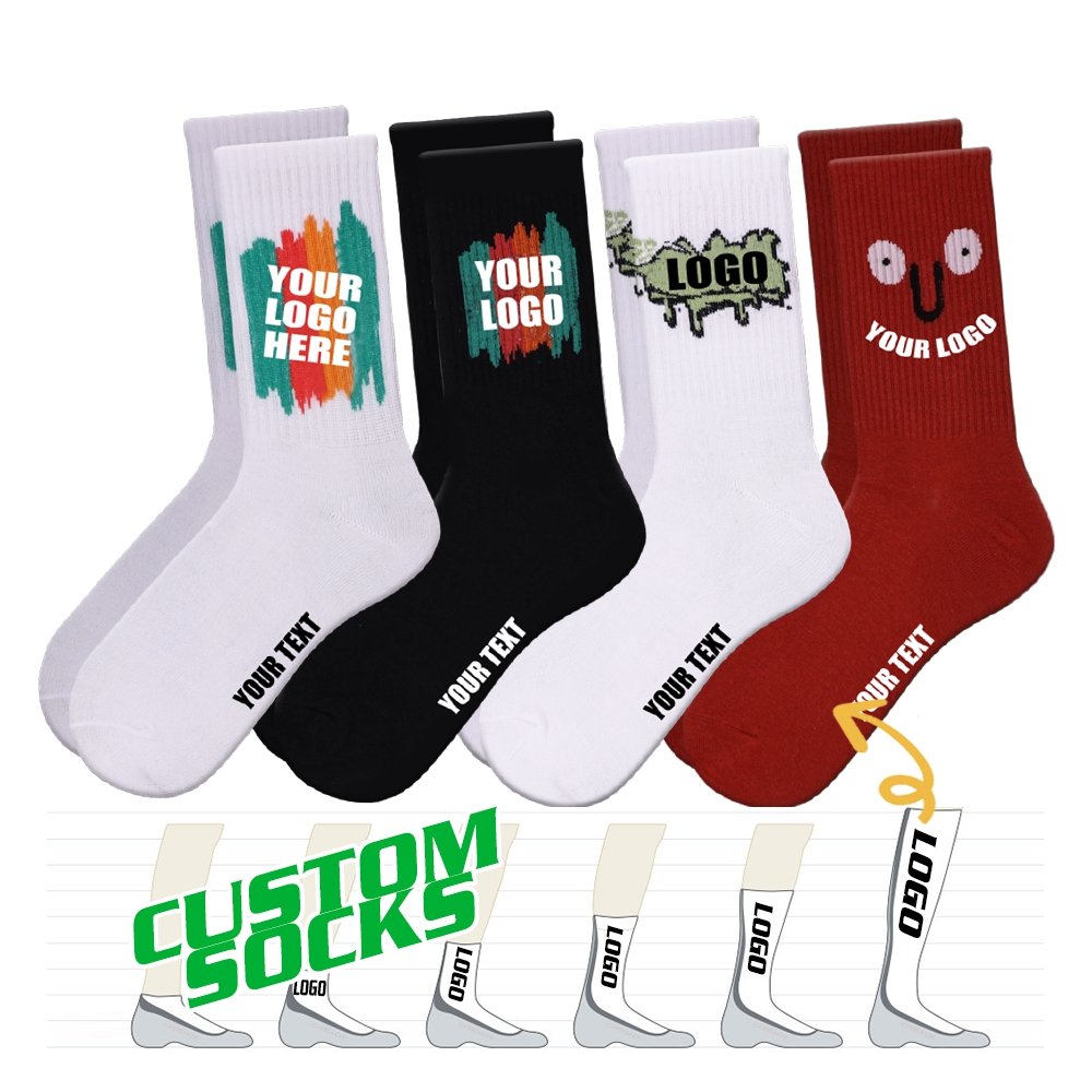 Factory Custom Socks High Quality Design Mens Crew Socks Cotton Custom Logo Socks Men
