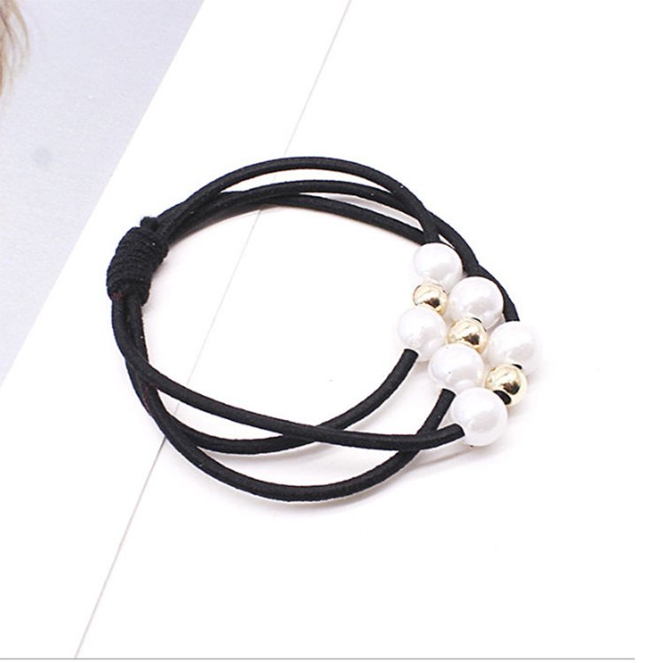 Hair Rope Headbands Colored Elegant Hand Ring Headwear Accessory Pearl Elastics Hair Ties Elastic Hair Bands