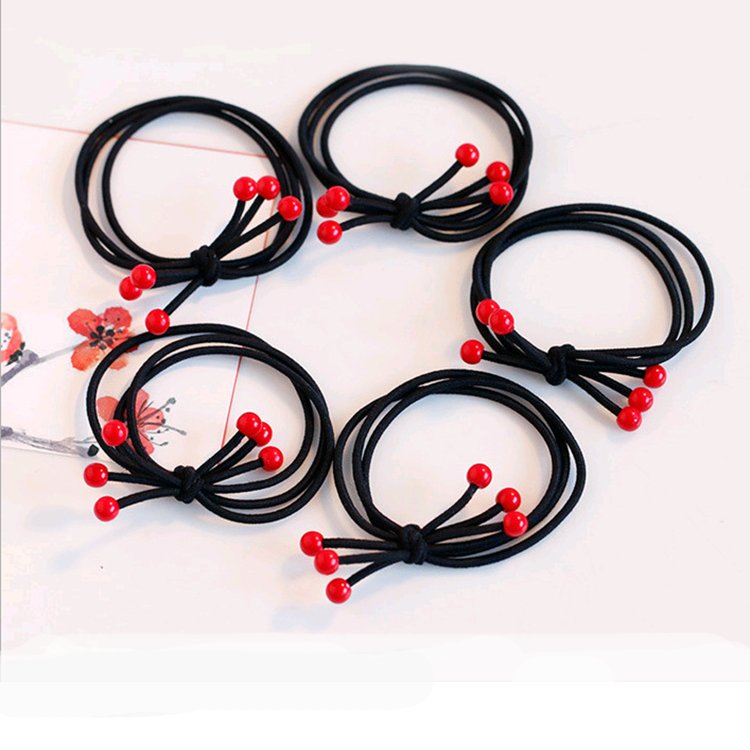 Hair Rope Headbands Colored Elegant Hand Ring Headwear Accessory Pearl Elastics Hair Ties Elastic Hair Bands