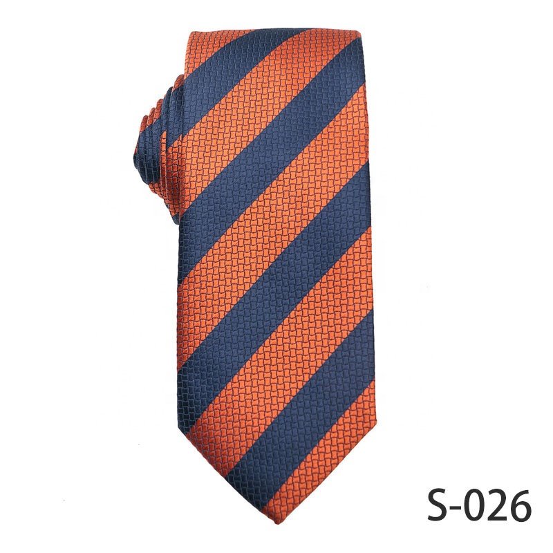 Jacquard Polyester Fabric For Necktie High Quality Ties For Men Business Orange Ties For Boys Various Designs