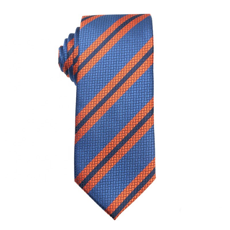 Jacquard Polyester Fabric For Necktie High Quality Ties For Men Business Orange Ties For Boys Various Designs