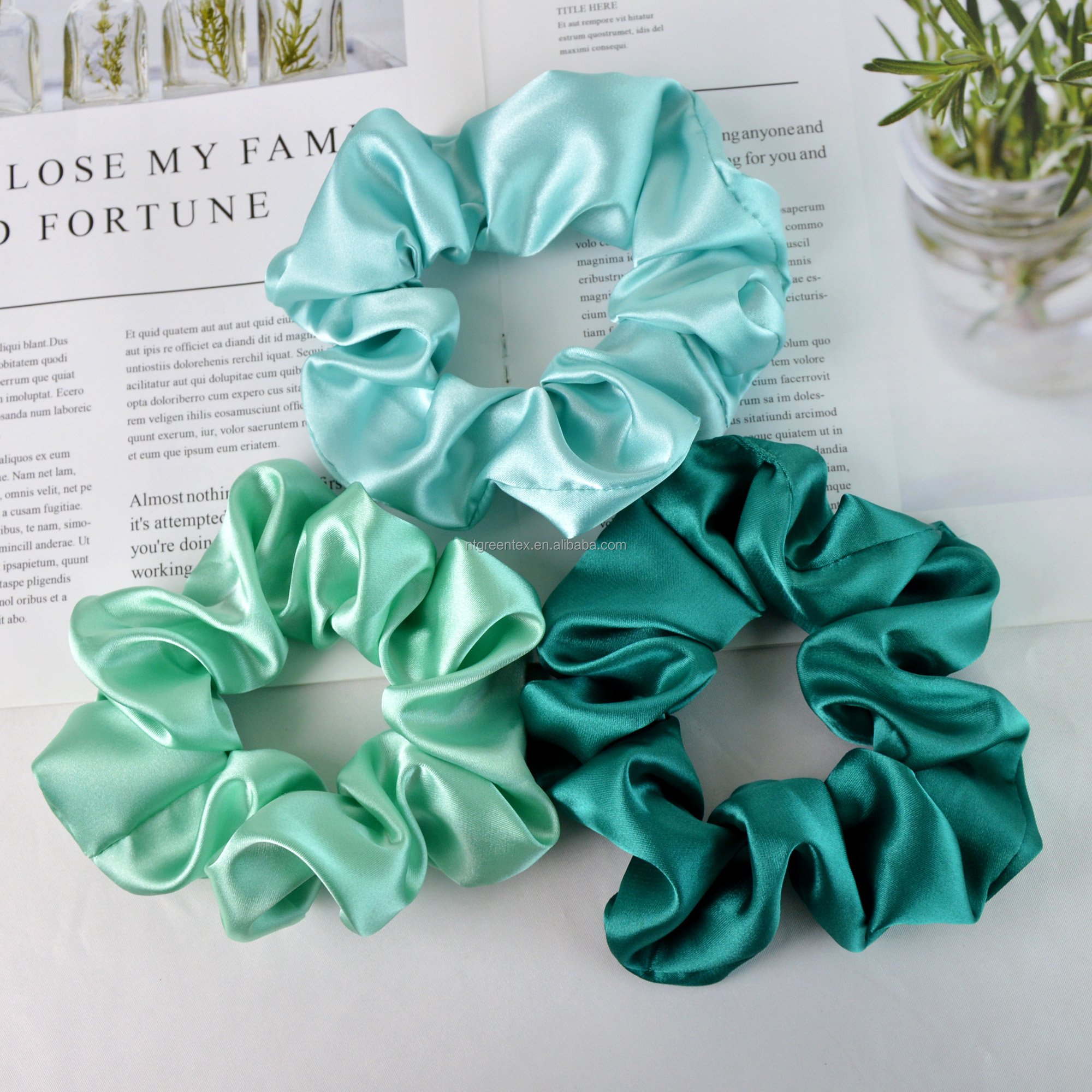 New Fashion Women Silk Satin 5CM Scrunchies Elastic Hair Bands Hair Tie Multi Color Girl Hair Scrunchie