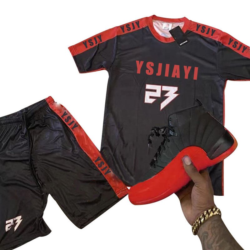 custom logo mens sportswear tracksuits Short Set 100% polyester track suit men short sets