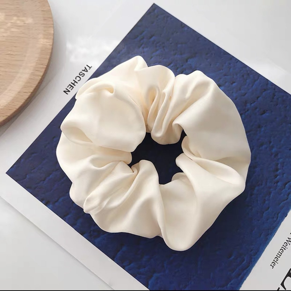 Soft Cute Satin Silk Scrunchies for Hair Light Hair Scrunchies Satin Elastic Bands Ties Ropes