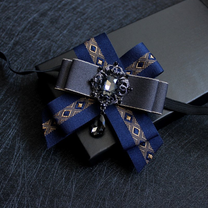 British Men Women Silk Satin Ribbon Butterfly BowknotBow Tie Rhinestone Formal Business