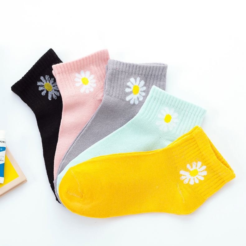 Factory Direct Sales Women Korean Style Little Daisy Preppy All-Match Japanese Cute Boat Ins Summer Socks
